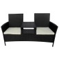 vidaXL Gartensofa 2-Sitzer mit Teetisch Poly Rattan Schwarz vidaXL Gartensofa 2-Sitzer mit Teetisch Poly Rattan Schwarz