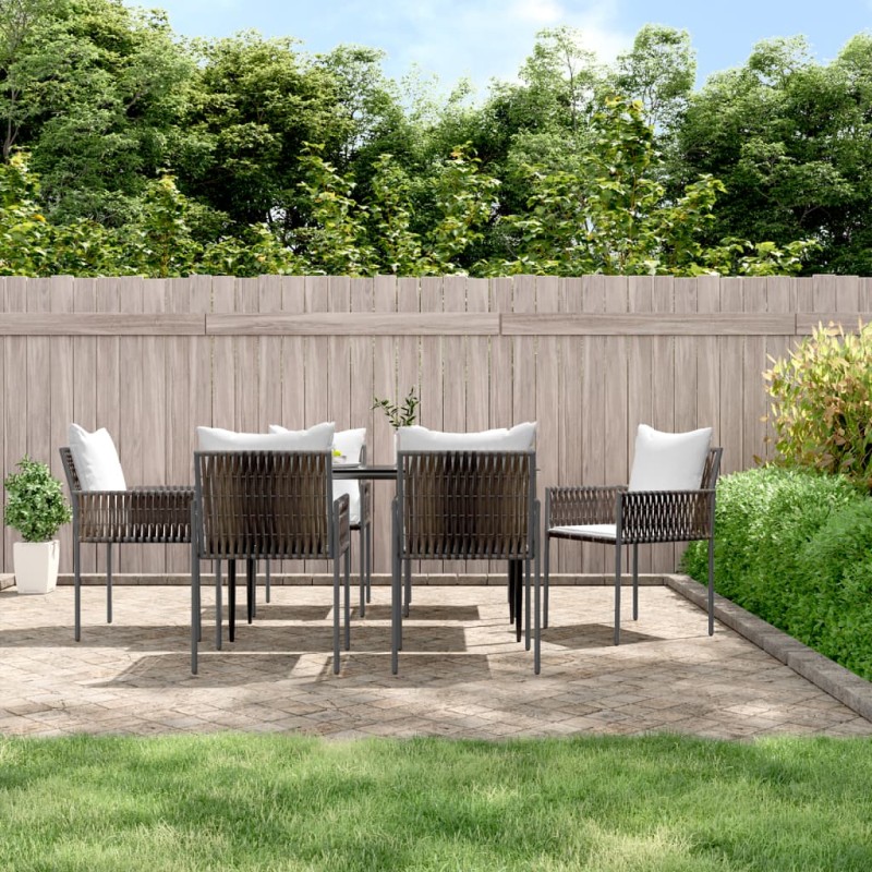 vidaXL Gartenstühle mit Kissen 6 Stk. Braun 54x61x83 cm Poly Rattan vidaXL Gartenstühle mit Kissen 6 Stk. Braun 54x61x83 cm Poly Rattan