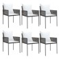 vidaXL Gartenstühle mit Kissen 6 Stk. Braun 54x61x83 cm Poly Rattan vidaXL Gartenstühle mit Kissen 6 Stk. Braun 54x61x83 cm Poly Rattan
