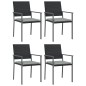 vidaXL Gartenstühle mit Kissen 4 Stk. Schwarz 54x62,5x89cm Poly Rattan vidaXL Gartenstühle mit Kissen 4 Stk. Schwarz 54x62,5x89cm Poly Rattan