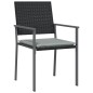 vidaXL Gartenstühle mit Kissen 4 Stk. Schwarz 54x62,5x89cm Poly Rattan vidaXL Gartenstühle mit Kissen 4 Stk. Schwarz 54x62,5x89cm Poly Rattan
