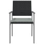 vidaXL Gartenstühle mit Kissen 4 Stk. Schwarz 54x62,5x89cm Poly Rattan vidaXL Gartenstühle mit Kissen 4 Stk. Schwarz 54x62,5x89cm Poly Rattan