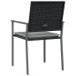 vidaXL Gartenstühle mit Kissen 4 Stk. Schwarz 54x62,5x89cm Poly Rattan vidaXL Gartenstühle mit Kissen 4 Stk. Schwarz 54x62,5x89cm Poly Rattan
