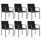 vidaXL Gartenstühle mit Kissen 6 Stk. Schwarz 56x59x84 cm Poly Rattan vidaXL Gartenstühle mit Kissen 6 Stk. Schwarz 56x59x84 cm Poly Rattan