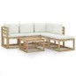 vidaXL 6-tlg. Garten-Lounge-Set mit Creme Kissen vidaXL 6-tlg. Garten-Lounge-Set mit Creme Kissen