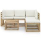 vidaXL 6-tlg. Garten-Lounge-Set mit Creme Kissen vidaXL 6-tlg. Garten-Lounge-Set mit Creme Kissen