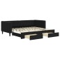 vidaXL Tagesbett Ausziehbar mit Schubladen Schwarz 90x200 cm Samt vidaXL Tagesbett Ausziehbar mit Schubladen Schwarz 90x200 cm Samt