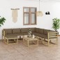 vidaXL 9-tlg. Garten-Lounge-Set mit Kissen Imprägniertes Kiefernholz vidaXL 9-tlg. Garten-Lounge-Set mit Kissen Imprägniertes Kiefernholz