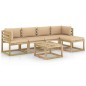 vidaXL 6-tlg. Garten-Lounge-Set mit Kissen Kiefernholz Imprägniert vidaXL 6-tlg. Garten-Lounge-Set mit Kissen Kiefernholz Imprägniert