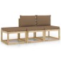 vidaXL 3-tlg. Garten-Lounge-Set mit Taupe Kissen vidaXL 3-tlg. Garten-Lounge-Set mit Taupe Kissen
