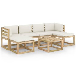 vidaXL 7-tlg. Garten-Lounge-Set mit Kissen Imprägniertes Kiefernholz