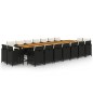 vidaXL 19-tlg. Garten-Essgruppe mit Kissen Schwarz Poly Rattan vidaXL 19-tlg. Garten-Essgruppe mit Kissen Schwarz Poly Rattan