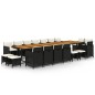 vidaXL 19-tlg. Garten-Essgruppe mit Kissen Schwarz Poly Rattan vidaXL 19-tlg. Garten-Essgruppe mit Kissen Schwarz Poly Rattan