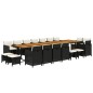 vidaXL 19-tlg. Garten-Essgruppe mit Kissen Schwarz Poly Rattan vidaXL 19-tlg. Garten-Essgruppe mit Kissen Schwarz Poly Rattan