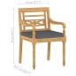 vidaXL Batavia-Stühle 6 Stk. mit Kissen Massivholz Teak vidaXL Batavia-Stühle 6 Stk. mit Kissen Massivholz Teak