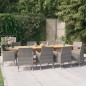vidaXL 11-tlg. Garten-Essgruppe mit Kissen Grau vidaXL 11-tlg. Garten-Essgruppe mit Kissen Grau
