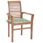 vidaXL Essstühle 4 Stk. mit Blattmuster Kissen Massivholz Teak vidaXL Essstühle 4 Stk. mit Blattmuster Kissen Massivholz Teak