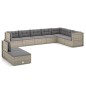 vidaXL 9-tlg. Garten-Lounge-Set mit Kissen Grau Poly Rattan vidaXL 9-tlg. Garten-Lounge-Set mit Kissen Grau Poly Rattan