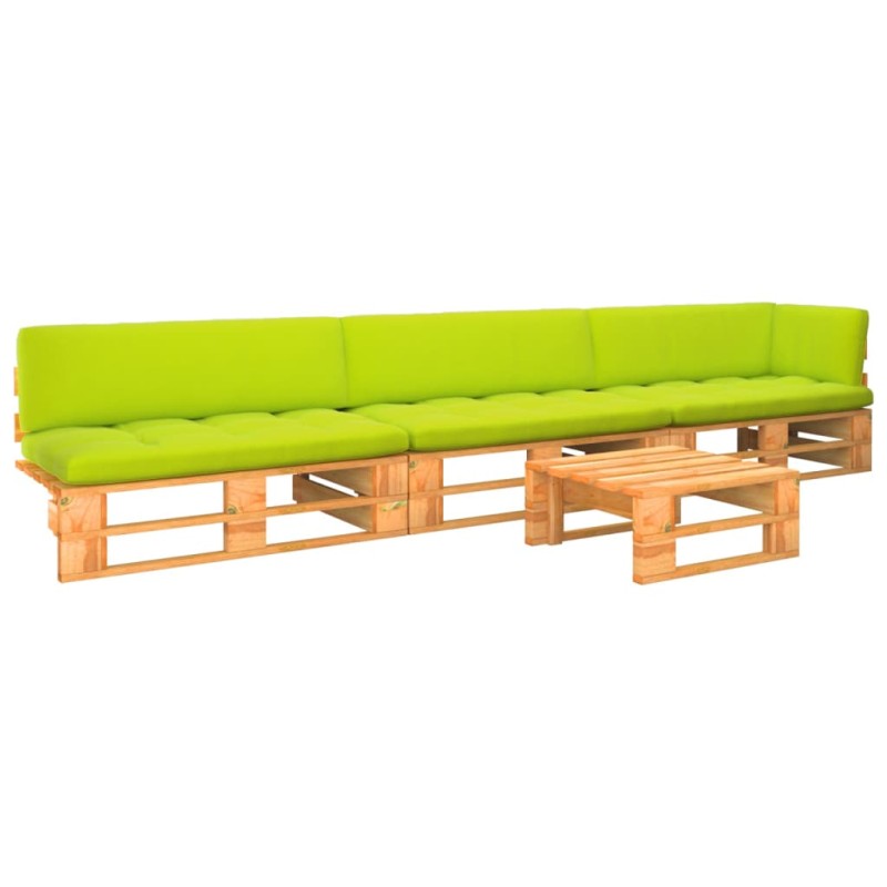 vidaXL 4-tlg. Paletten-Lounge-Set Honigbraun Imprägniertes Kiefernholz vidaXL 4-tlg. Paletten-Lounge-Set Honigbraun Imprägniertes Kiefernholz