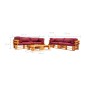 vidaXL 6-tlg. Garten-Lounge-Set aus Paletten mit Roten Kissen Holz vidaXL 6-tlg. Garten-Lounge-Set aus Paletten mit Roten Kissen Holz