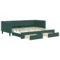 vidaXL Tagesbett Ausziehbar mit Schubladen Dunkelgrün 90x200 cm Samt vidaXL Tagesbett Ausziehbar mit Schubladen Dunkelgrün 90x200 cm Samt