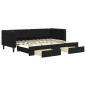 vidaXL Tagesbett Ausziehbar mit Schubladen Schwarz 80x200 cm Samt vidaXL Tagesbett Ausziehbar mit Schubladen Schwarz 80x200 cm Samt