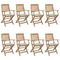 vidaXL Klappbare Gartenstühle 8 Stk. mit Kissen Massivholz Akazie vidaXL Klappbare Gartenstühle 8 Stk. mit Kissen Massivholz Akazie