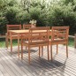 vidaXL 5-tlg. Garten-Essgruppe mit Kissen Massivholz Teak vidaXL 5-tlg. Garten-Essgruppe mit Kissen Massivholz Teak
