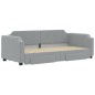 vidaXL Tagesbett Ausziehbar mit Schubladen Hellgrau 100x200 cm Stoff vidaXL Tagesbett Ausziehbar mit Schubladen Hellgrau 100x200 cm Stoff