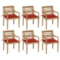 vidaXL Batavia-Stühle mit Kissen 6 Stk. Massivholz Teak vidaXL Batavia-Stühle mit Kissen 6 Stk. Massivholz Teak