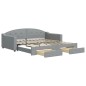 vidaXL Tagesbett Ausziehbar mit Schubladen Hellgrau 100x200 cm Stoff vidaXL Tagesbett Ausziehbar mit Schubladen Hellgrau 100x200 cm Stoff
