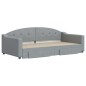 vidaXL Tagesbett Ausziehbar mit Schubladen Hellgrau 100x200 cm Stoff vidaXL Tagesbett Ausziehbar mit Schubladen Hellgrau 100x200 cm Stoff