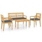 vidaXL 4-tlg. Garten-Lounge-Set mit Kissen Massivholz Teak vidaXL 4-tlg. Garten-Lounge-Set mit Kissen Massivholz Teak