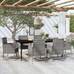 vidaXL 7-tlg. Garten-Essgruppe Anthrazit