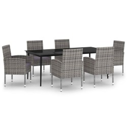 vidaXL 7-tlg. Garten-Essgruppe Anthrazit