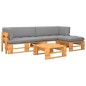 vidaXL 4-tlg. Paletten-Lounge-Set Honigbraun Imprägniertes Kiefernholz vidaXL 4-tlg. Paletten-Lounge-Set Honigbraun Imprägniertes Kiefernholz