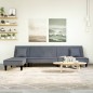 vidaXL Schlafsofa in L-Form Dunkelgrau 255x140x70 cm Samt vidaXL Schlafsofa in L-Form Dunkelgrau 255x140x70 cm Samt
