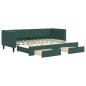 vidaXL Tagesbett Ausziehbar mit Schubladen Dunkelgrün 80x200 cm Samt vidaXL Tagesbett Ausziehbar mit Schubladen Dunkelgrün 80x200 cm Samt