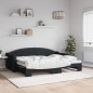 vidaXL Tagesbett Ausziehbar Schwarz 80x200 cm Stoff vidaXL Tagesbett Ausziehbar Schwarz 80x200 cm Stoff