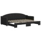 vidaXL Tagesbett Ausziehbar Schwarz 80x200 cm Stoff vidaXL Tagesbett Ausziehbar Schwarz 80x200 cm Stoff