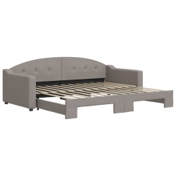 vidaXL Tagesbett Ausziehbar Taupe 90x200 cm Stoff