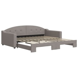vidaXL Tagesbett Ausziehbar Taupe 100x200 cm Stoff