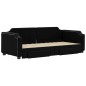 vidaXL Tagesbett Ausziehbar mit Schubladen Schwarz 100x200 cm Stoff vidaXL Tagesbett Ausziehbar mit Schubladen Schwarz 100x200 cm Stoff