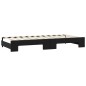vidaXL Tagesbett Ausziehbar mit Schubladen Schwarz 100x200 cm Stoff vidaXL Tagesbett Ausziehbar mit Schubladen Schwarz 100x200 cm Stoff