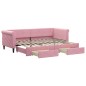 vidaXL Tagesbett Ausziehbar mit Schubladen Rosa 80x200 cm Samt vidaXL Tagesbett Ausziehbar mit Schubladen Rosa 80x200 cm Samt