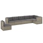 vidaXL 7-tlg. Garten-Lounge-Set mit Kissen Grau Poly Rattan vidaXL 7-tlg. Garten-Lounge-Set mit Kissen Grau Poly Rattan