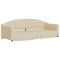 vidaXL Tagesbett Ausziehbar mit Schubladen Creme 80x200 cm Stoff vidaXL Tagesbett Ausziehbar mit Schubladen Creme 80x200 cm Stoff
