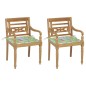 vidaXL Batavia-Stühle 2 Stk. mit Blattmuster-Kissen Teak Massivholz vidaXL Batavia-Stühle 2 Stk. mit Blattmuster-Kissen Teak Massivholz
