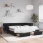 vidaXL Tagesbett Ausziehbar mit Schubladen Schwarz 90x190 cm Samt vidaXL Tagesbett Ausziehbar mit Schubladen Schwarz 90x190 cm Samt