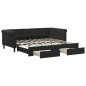 vidaXL Tagesbett Ausziehbar mit Schubladen Schwarz 90x190 cm Samt vidaXL Tagesbett Ausziehbar mit Schubladen Schwarz 90x190 cm Samt